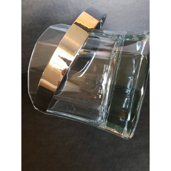 Vintage Mini Crystal Ice Bucket With Silver Tone Handle 14 Faceted Sides - Picture 7 of 10